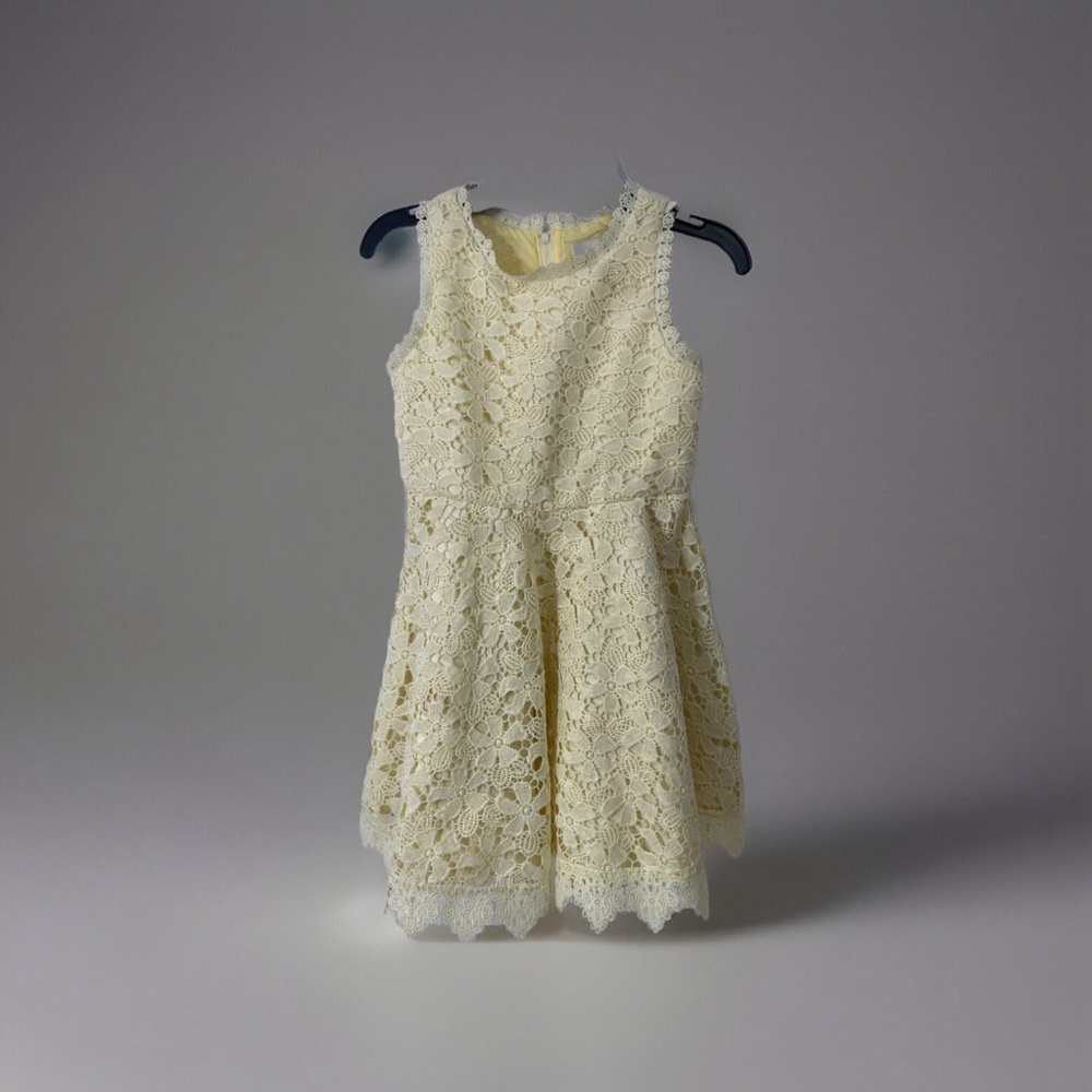Rave Editions girls Yellow Eyelet Sleeveless dress SZ 7